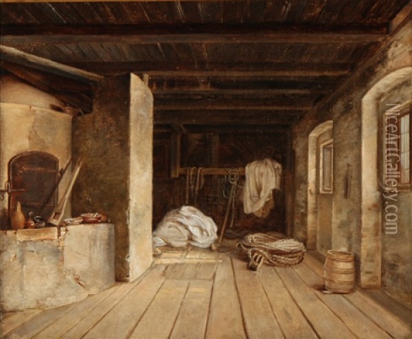 Interior From A Bakery Oil Painting - Albert Kuchler