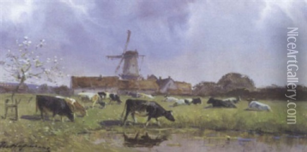 Zomerlandschap Oil Painting - Maurice Hagemans