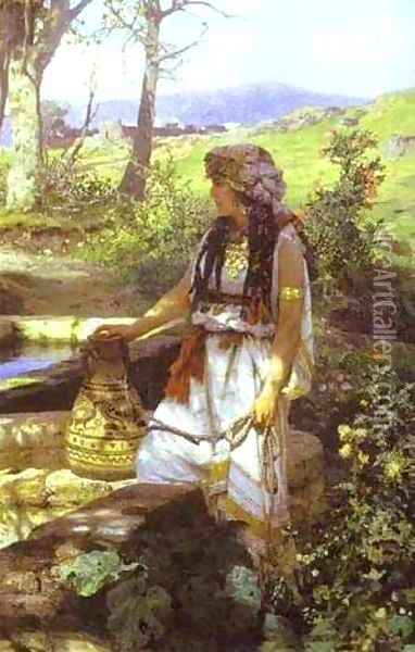 Christ And The Samaritan Woman 2 1890 Oil Painting - Henryk Hector Siemiradzki