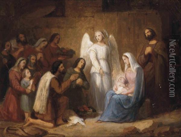 The Adoration Of The Shepherds Oil Painting - Richard Westall