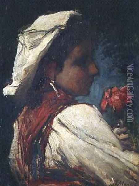 Italian Girl Oil Painting - Jacob Henricus Maris