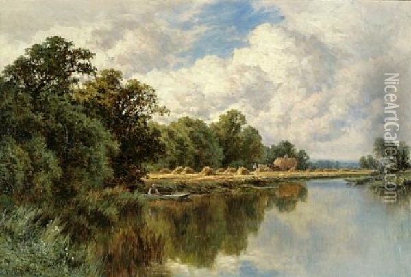 Chertsey On Thames Oil Painting - Henry H. Parker