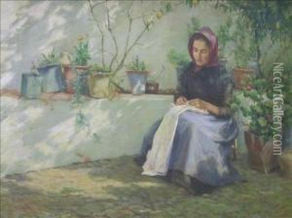 In The Garden Oil Painting - Francis Henry Richardson