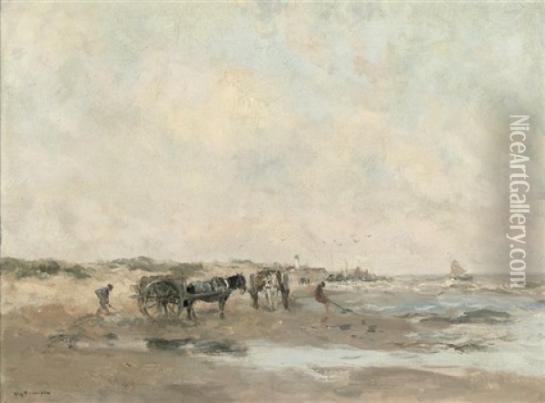 Shell Fishers Oil Painting - Willem George Frederik Jansen