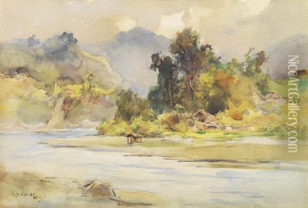 Katsura River, Koshu Oil Painting - Ishikawa Kin'Ichiro