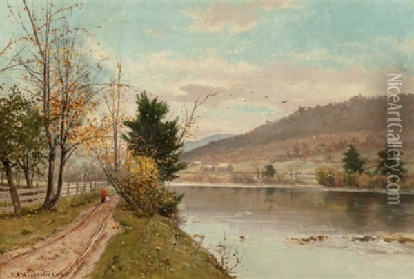 The Road Along The River, 1885 Oil Painting - Dubois Fenelon Hasbrouck