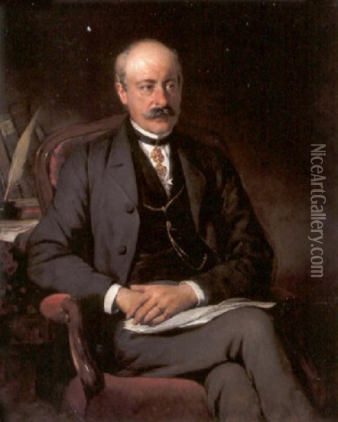 Franz Caspar Carl Luger, Freyherr Von Mylins, Senatsprasident In Klagenfurt Oil Painting - Friedrich von Amerling