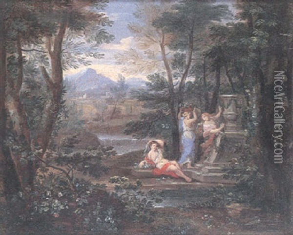 Klassiskt Landskap Med Tre Gracer Oil Painting - Gaspard Dughet