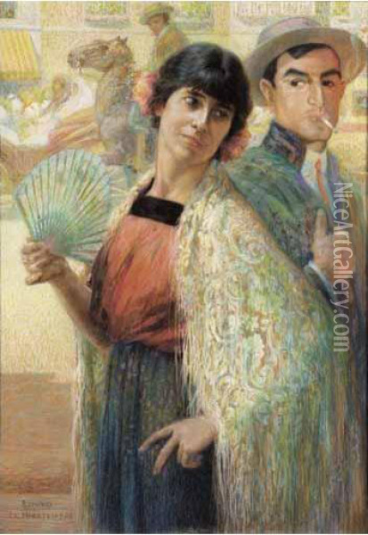 Lady With A Fan Oil Painting - Edmond De Maertelaere