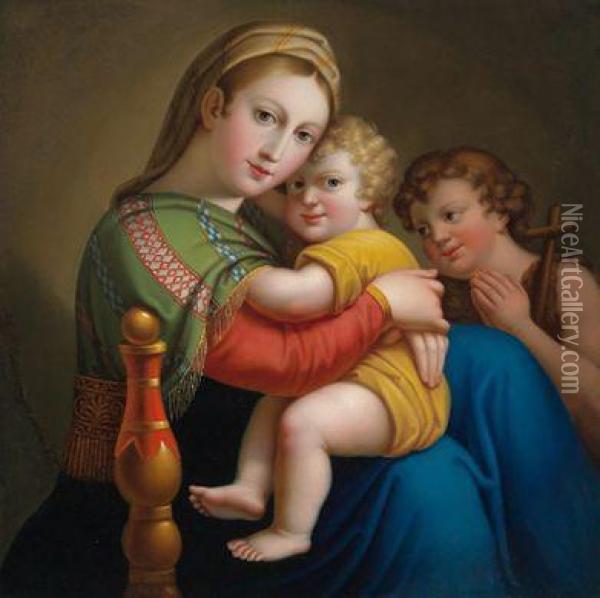 Madonna Della Sedia Oil Painting - Johann Paul Eisenmayer