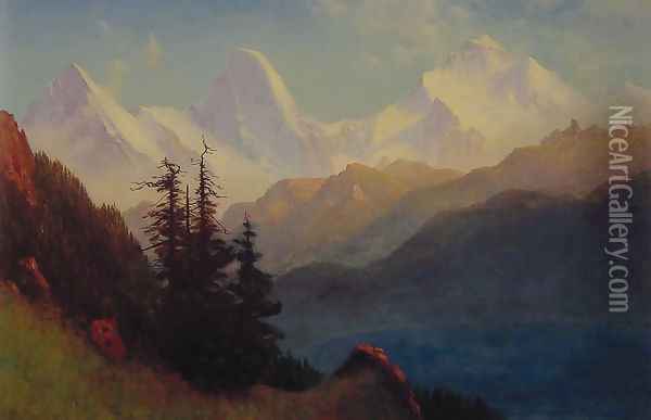 Splendour Of The Grand Tetons Oil Painting - Albert Bierstadt