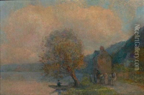 Chemin De Halage Oil Painting - Albert Marie (Adolphe) Dagnaux