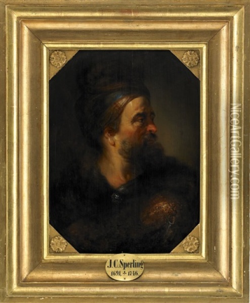 Man I Turban Oil Painting - Johann Christian Sperling