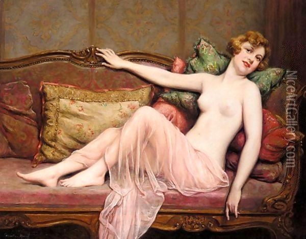 Reclining Nude Oil Painting - Francois Martin-Kavel