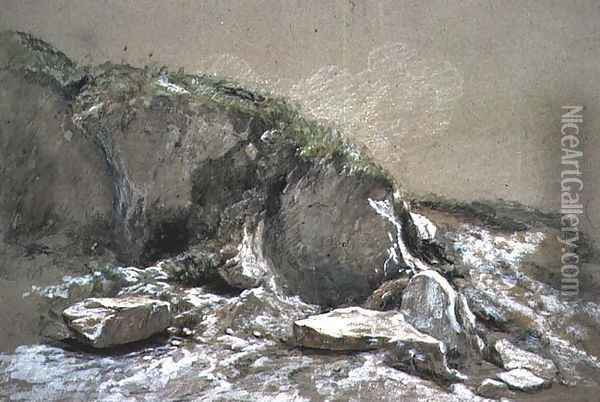 Rocks and Sea, Isle of Wight Oil Painting - Sir Augustus Wall Callcott