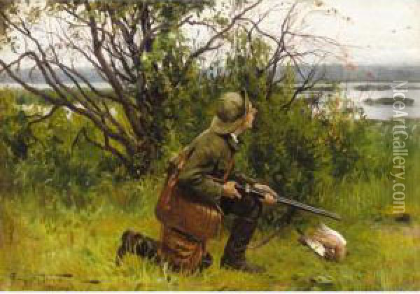 The Hunter Oil Painting - Aleksander Vladimirovich Makovskii