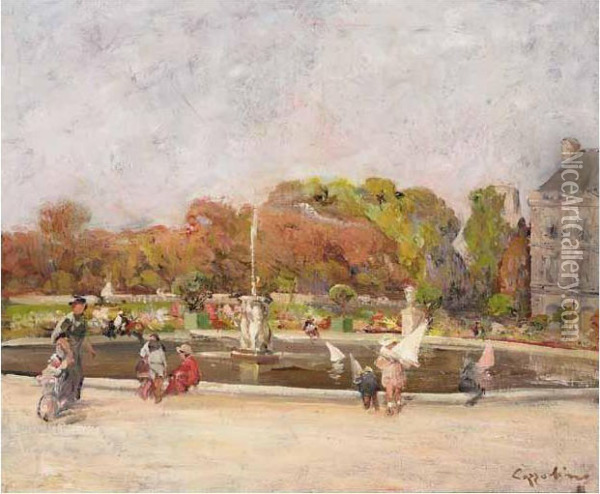 Luxembourg Gardens, Paris Oil Painting - Ciro Cozzolino