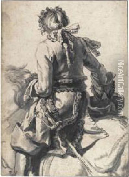 A Mounted Cavalier Oil Painting - Pieter van Bloemen