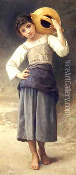 The Water Girl (Young Girl Going to the Spring) 1885 Oil Painting - William-Adolphe Bouguereau