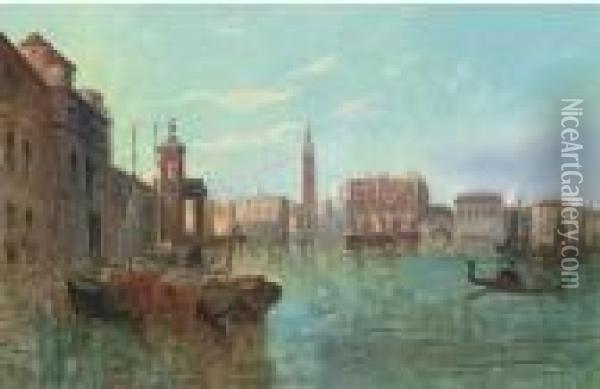 Venice Towards Piazza San Marco, A Capriccio Oil Painting - Karl Kaufmann