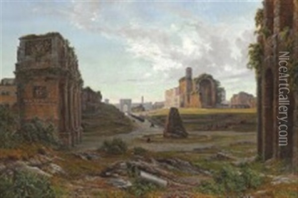 Forum Romanum And Meta Sudans Oil Painting - Thorald Laessoe