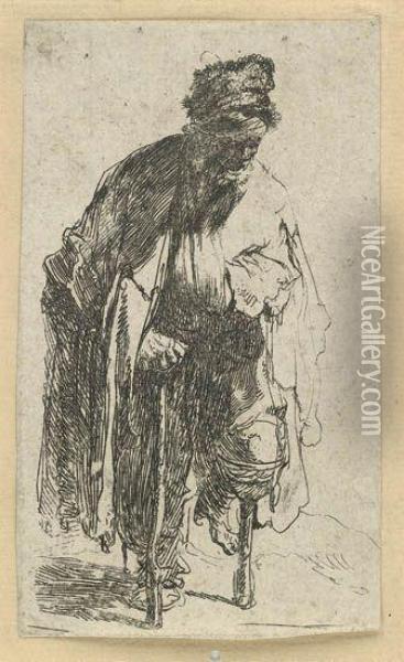 Beggar With A Wooden Leg Oil Painting - Rembrandt Van Rijn