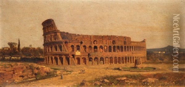 The Colosseum In Rome, 1882 Oil Painting - Alexander Swieszewski