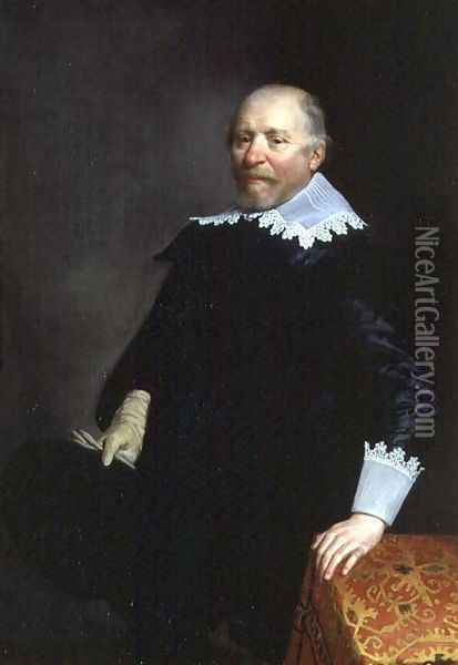 Portrait of Daniel Heinsius 1580-1655, Dutch classical scholar and poet Oil Painting - Anthony van Ravesteyn