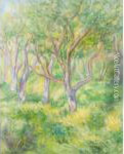Trees Oil Painting - David Petrovich Sterenberg