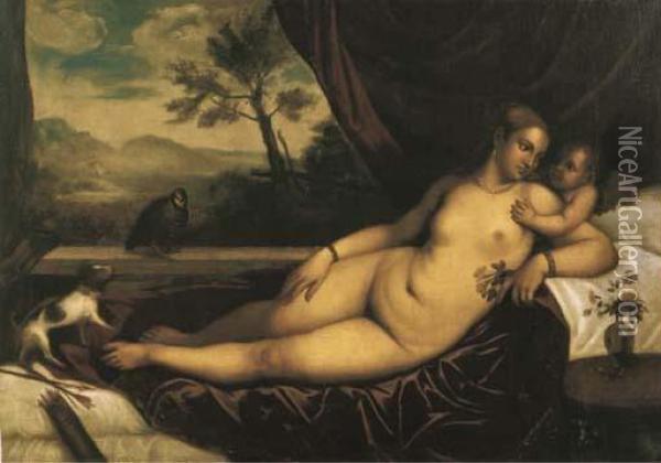 Venere Oil Painting - (Alessandro) Padovanino (Varotari)