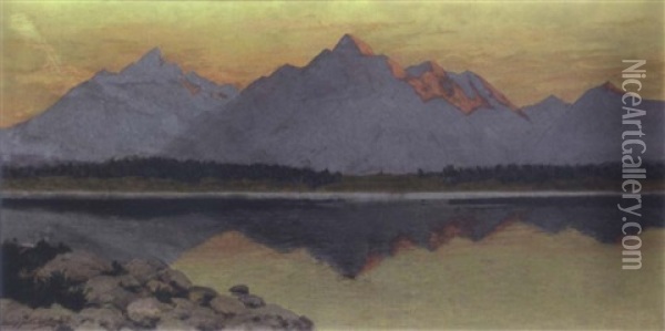 The Tetons And Mount Moran Oil Painting - Charles Partridge Adams