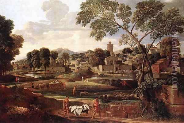 Landscape with the Funeral of Phocion Oil Painting - Nicolas Poussin