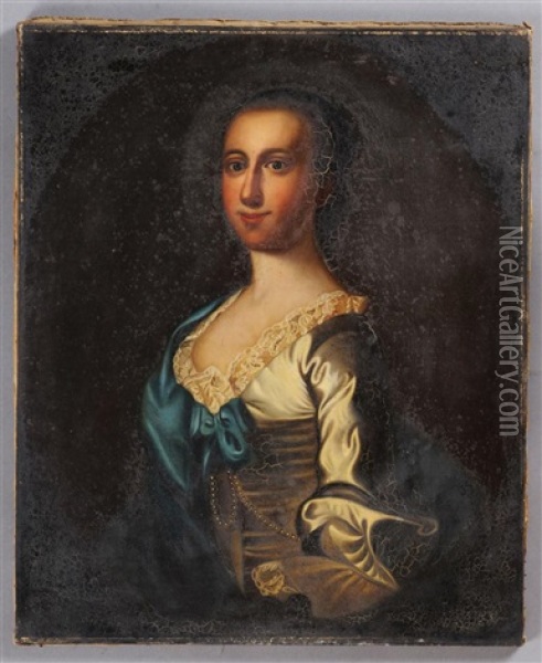 Portrait Of Rebecca Brewton Motte Oil Painting - Jeremiah Theus
