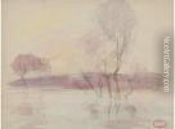  Les Inondations Au Crepuscule  Oil Painting - Gustave Loiseau