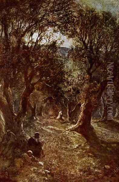Jesus praying in the Garden of Gethsemane Oil Painting - William Brassey Hole