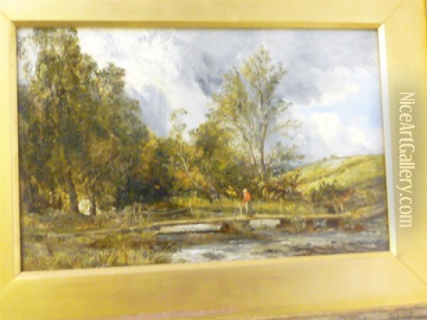 Footbridge Near Bangor Oil Painting - William Joseph J. C. Bond