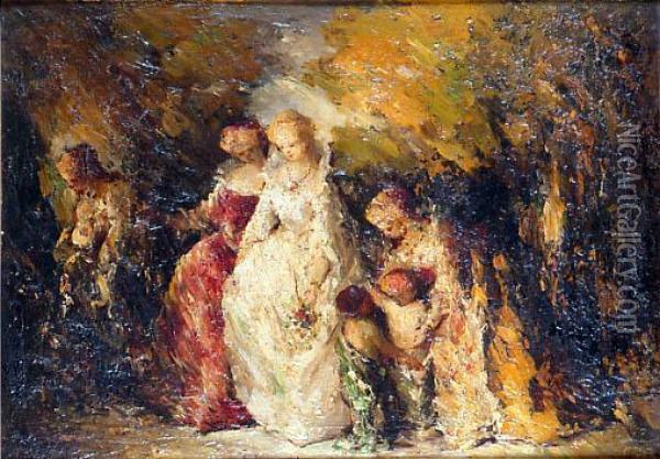 Femmes Et Enfants Dans Un Parc Oil Painting - Charles Glize
