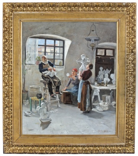 A Ven Gipszmester Oil Painting - Miksa Bruck