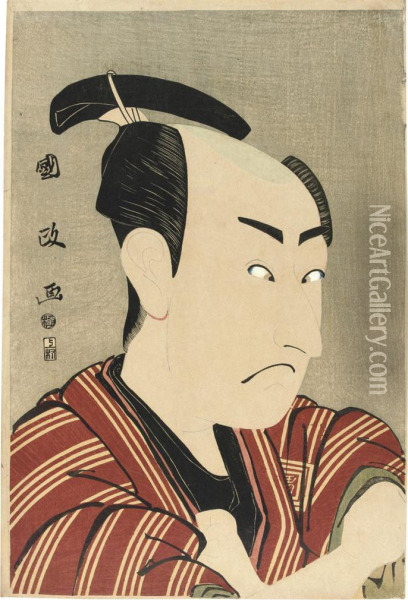 Ichikawa Omezo I As Tashiro Yasubei, From An Untitled Series Of Oil Painting - Utagawa Kunimasa