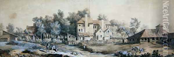 Landscape with Buildings- possibly at Richmond, Surrey Oil Painting - William Taverner