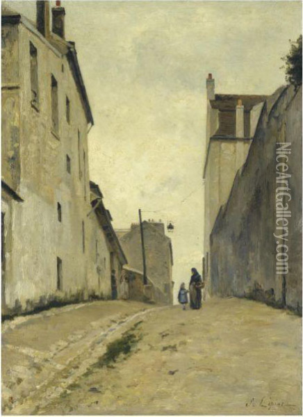 Montmartre. La Rue Du Mont-cenis Oil Painting - Stanislas Lepine