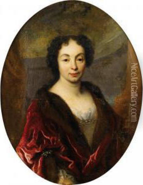 Portrait Presume De Madame De Barmont, Nee 'de Croix' Oil Painting - Henri Millot