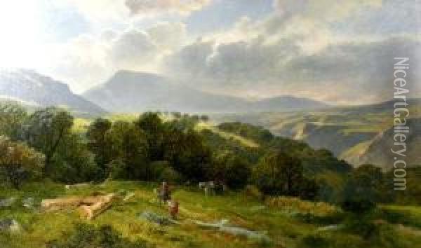 Moel Siabod, North Wales Oil Painting - James Peel