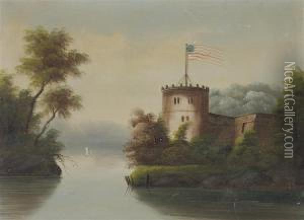 Castle, Croton On Hudson Oil Painting - Thomas Chambers