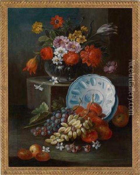 Ein Stillleben Mit Einerporzellanschale Oil Painting - Giovanni Battista Ruoppolo