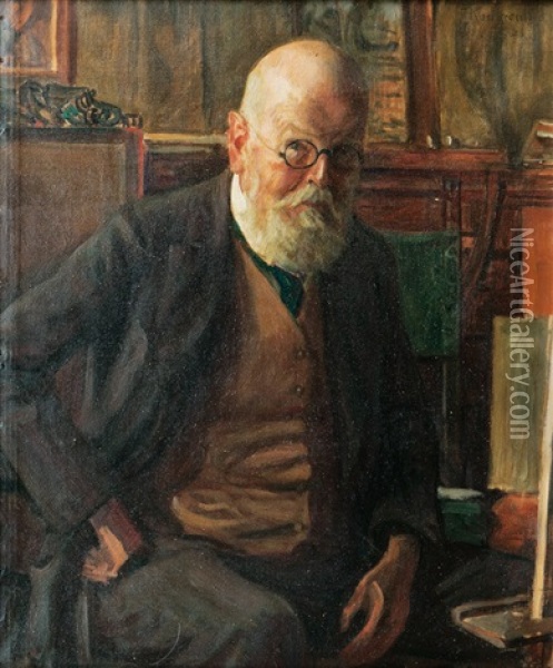 Self Portrait Oil Painting - Karl Walter Leopold von Kalckreuth