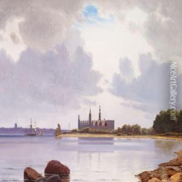 View Of Kronborgand Karnan Oil Painting - Emil Carlsen