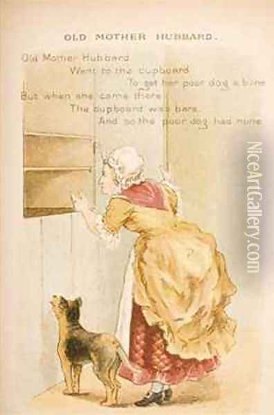 Old Mother Hubbard from Old Mother Gooses Rhymes and Tales Oil Painting - Constance Haslewood