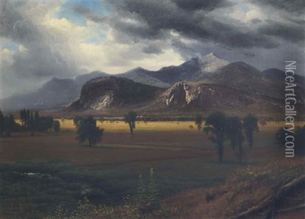 Storm Over Conway Meadow, New Hampshire Oil Painting - Albert Bierstadt