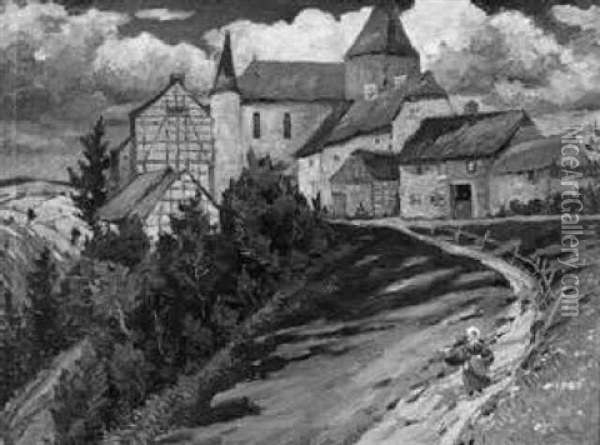 Dorf In Der Eifel Oil Painting - Ernst Inden